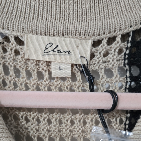 Elan Beige and Black Knit Cardigan - Picture 2 of 3
